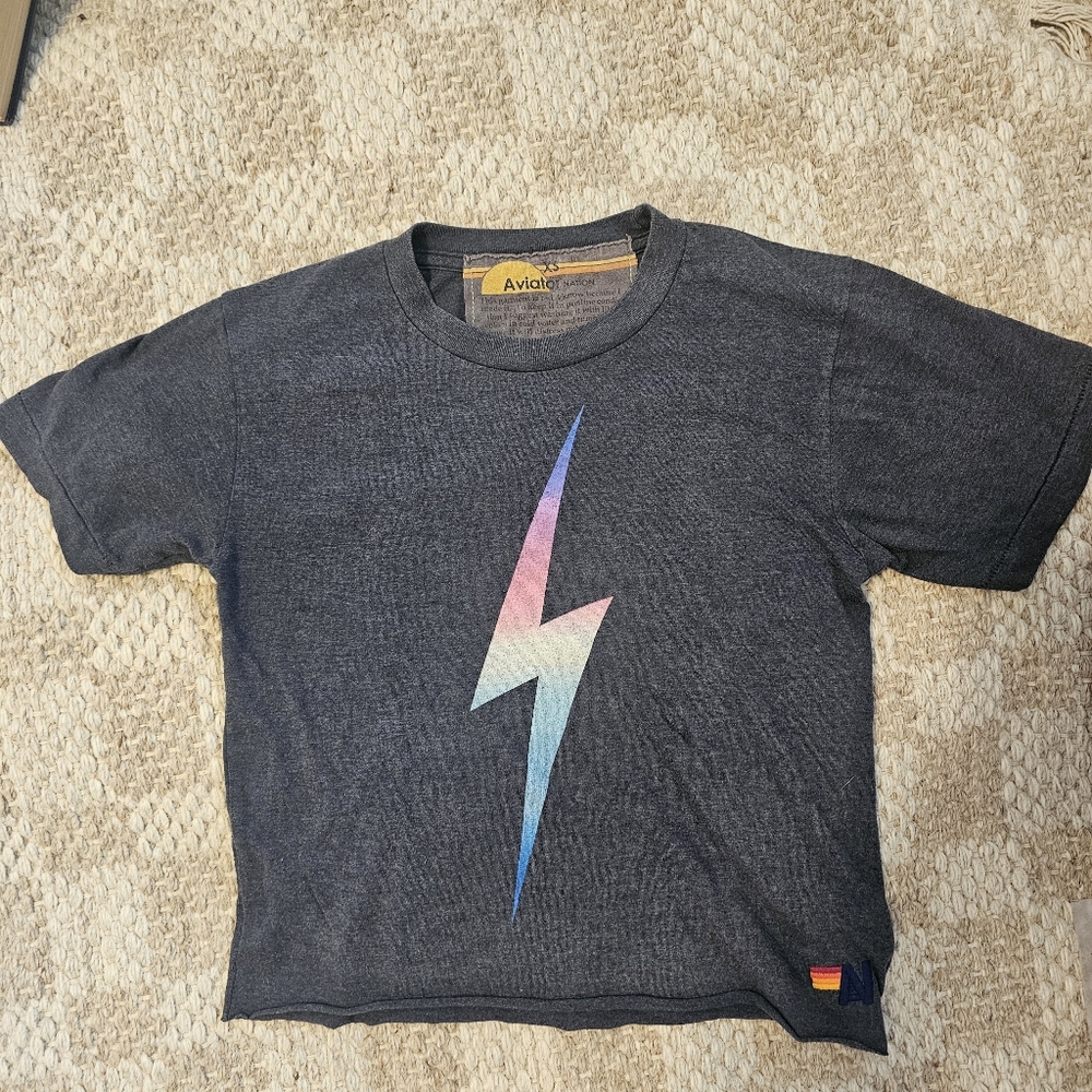 Aviator Nation Lightning Bolt Boyfriend Tee